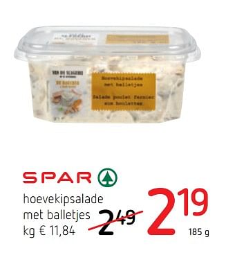 Promoties Spar hoevekipsalade met balletjes - Spar - Geldig van 15/02/2018 tot 28/02/2018 bij Spar (Colruytgroup)