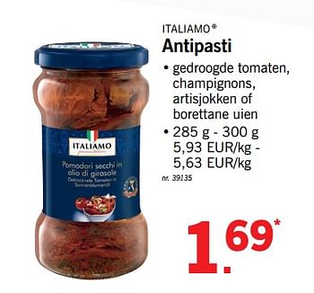 Promoties Antipasti - Italiamo - Geldig van 19/02/2018 tot 24/02/2018 bij Lidl