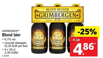 Promotions Blond bier - Grimbergen - Valide de 19/02/2018 à 24/02/2018 chez Lidl