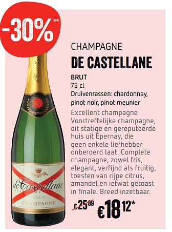 Promoties Champagne de castellane brut - Champagne - Geldig van 22/02/2018 tot 28/02/2018 bij Delhaize