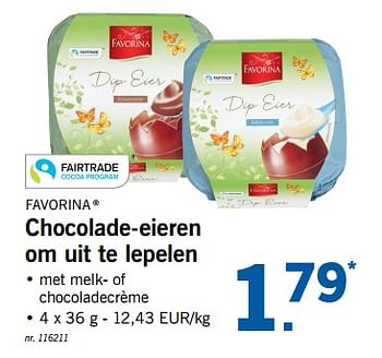 Promoties Chocolade-eieren om uit te lepelen - Favorina - Geldig van 19/02/2018 tot 24/02/2018 bij Lidl