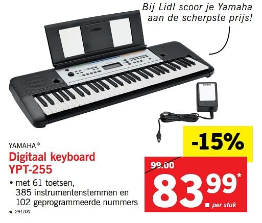 yamaha keyboard ypt 255 lidl