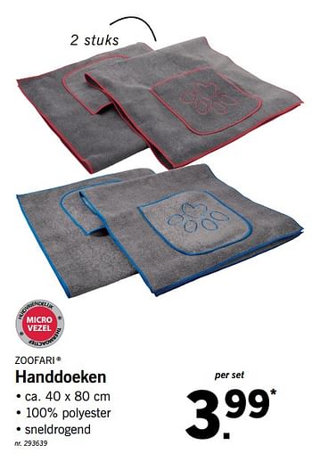 Promoties Handdoeken - Zoofari - Geldig van 19/02/2018 tot 24/02/2018 bij Lidl