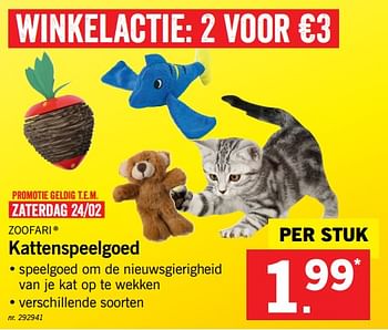 Promoties Kattenspeelgoed - Zoofari - Geldig van 19/02/2018 tot 24/02/2018 bij Lidl