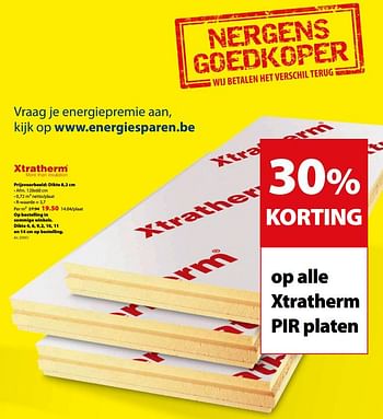 Promoties Xtratherm pir platen - XtraTherm - Geldig van 21/02/2018 tot 26/02/2018 bij Gamma