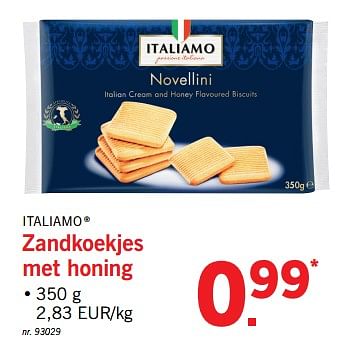 Promoties Zandkoekjes met honing - Italiamo - Geldig van 19/02/2018 tot 24/02/2018 bij Lidl