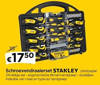 Promoties Schroevendraaierset stanley sthto-62141 - Stanley - Geldig van 01/02/2018 tot 28/02/2018 bij Molecule