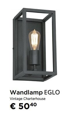 Promoties Wandlamp eglo vintage charterhouse - Eglo - Geldig van 01/02/2018 tot 28/02/2018 bij Molecule