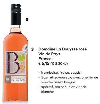 Promotions Domaine la bouysse rosé vin de pays france - Vins rosé - Valide de 07/02/2017 à 06/03/2018 chez Bioplanet