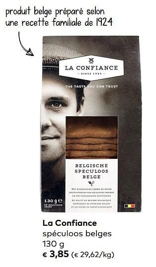 Promoties La confiance spéculoos belges - La Confiance - Geldig van 07/02/2017 tot 06/03/2018 bij Bioplanet
