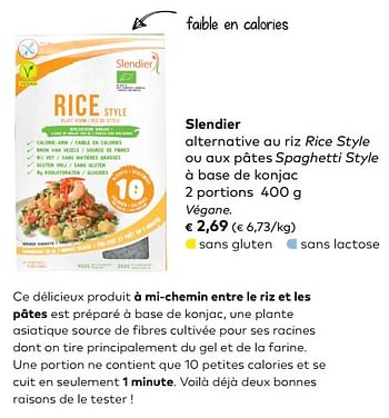 Pâtes Spaghetti Konjac Bio 400g - Slendier