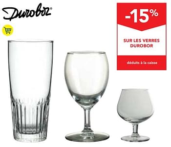 Promotions -15% sur les verres durobor - Durobor - Valide de 14/02/2018 à 27/02/2018 chez Makro