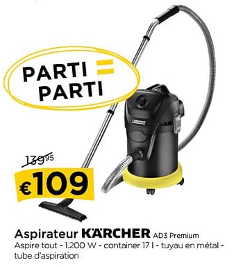 Promotions Kärcher aspirateur ad3 premium - Kärcher - Valide de 01/02/2018 à 28/02/2018 chez Molecule