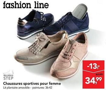 Promotions Chaussures sportives pour femme - Fashion Line - Valide de 14/02/2018 à 27/02/2018 chez Makro