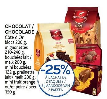 Promotions Chocolat côte d`or - Cote D'Or - Valide de 14/02/2018 à 27/02/2018 chez Alvo