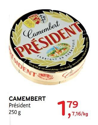 Promotions Camembert - Président - Valide de 14/02/2018 à 27/02/2018 chez Alvo