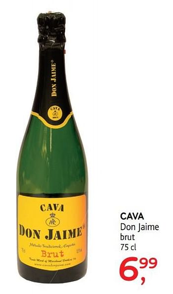 Promotions Cava don jaime brut - Mousseux - Valide de 14/02/2018 à 27/02/2018 chez Alvo