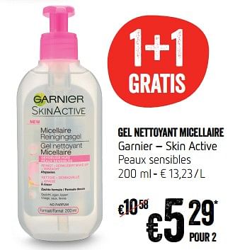 Promotions Gel nettoyant micellaire garnier - Garnier - Valide de 15/02/2018 à 21/02/2018 chez Delhaize