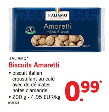 Promotions Biscuits amaretti - Italiamo - Valide de 19/02/2018 à 24/02/2018 chez Lidl