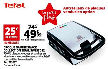 Promo Tefal croque gaufre snack collection chez Auchan