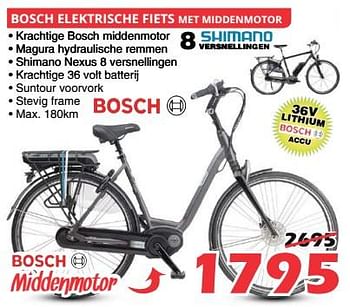 Promotions Bosch elektrische fiets met middenmotor - Bosch - Valide de 07/02/2018 à 04/03/2018 chez Itek