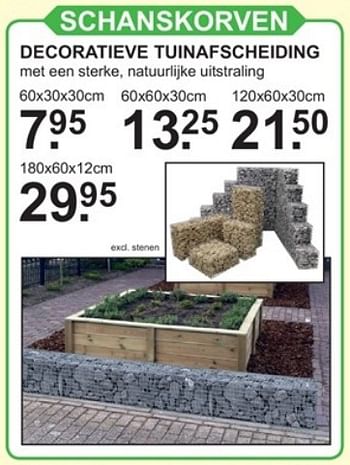 Promoties Schanskorven decoratieve tuinafscheiding - Huismerk - Van Cranenbroek - Geldig van 12/02/2018 tot 03/03/2018 bij Van Cranenbroek
