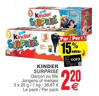 Promotions Kinder surprise - Kinder - Valide de 13/02/2018 à 19/02/2018 chez Cora