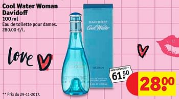Promotions Cool water woman davidoff eau de toilette pour dames - Davidoff - Valide de 13/02/2018 à 25/02/2018 chez Kruidvat