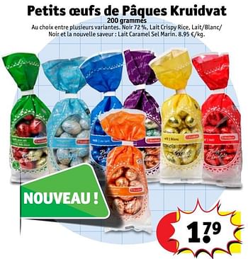 Promotions Petits oeufs de pâques kruidvat - Produit maison - Kruidvat - Valide de 13/02/2018 à 25/02/2018 chez Kruidvat