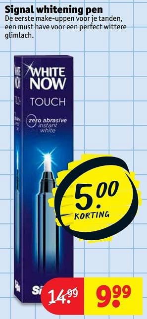 Promoties Signal whitening pen - Signal - Geldig van 13/02/2018 tot 25/02/2018 bij Kruidvat