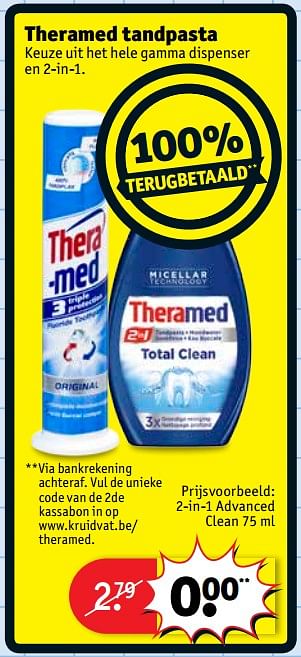 Promoties Theramed 2-in-1 advanced clean - Theramed - Geldig van 13/02/2018 tot 25/02/2018 bij Kruidvat