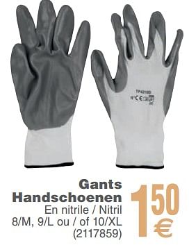 Promoties Gants handschoenen en nitrile - nitril - Huismerk - Cora - Geldig van 13/02/2018 tot 26/02/2018 bij Cora