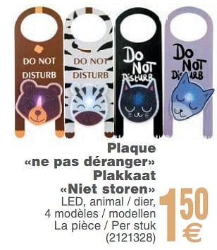 Promoties Plaque ne pas déranger plakkaat niet storen - Huismerk - Cora - Geldig van 13/02/2018 tot 26/02/2018 bij Cora