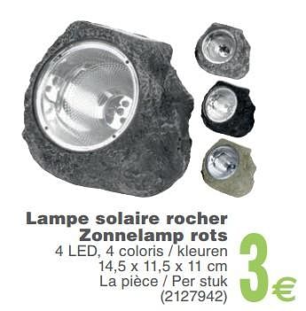 Promoties Lampe solaire rocher zonnelamp rots - Huismerk - Cora - Geldig van 13/02/2018 tot 26/02/2018 bij Cora
