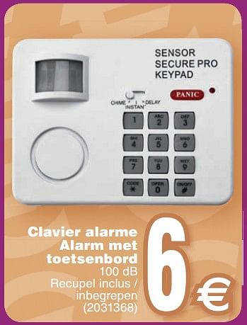 Promoties Clavier alarme alarm met toetsenbord - Huismerk - Cora - Geldig van 13/02/2018 tot 26/02/2018 bij Cora