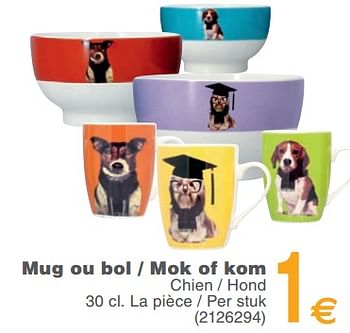 Promoties Mug ou bol - mok of kom - Huismerk - Cora - Geldig van 13/02/2018 tot 26/02/2018 bij Cora