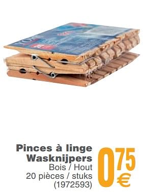 Promoties Pinces à linge wasknijpers - Huismerk - Cora - Geldig van 13/02/2018 tot 26/02/2018 bij Cora