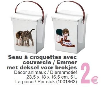 Promoties Seau à croquettes avec couvercle - emmer met deksel voor brokjes - Huismerk - Cora - Geldig van 13/02/2018 tot 26/02/2018 bij Cora