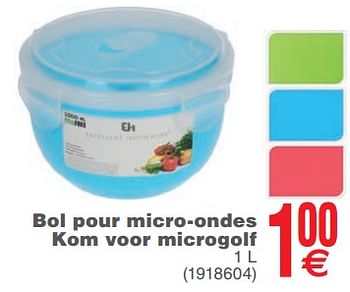 Promoties Bol pour micro-ondes kom voor microgolf - Excellent Houseware - Geldig van 13/02/2018 tot 26/02/2018 bij Cora