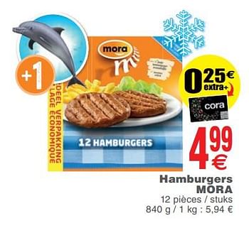 Promoties Hamburgers mora - Mora - Geldig van 13/02/2018 tot 19/02/2018 bij Cora