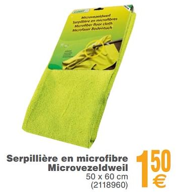 Promotions Serpillière en microfibre microvezeldweil cleany - Cleany - Valide de 13/02/2018 à 26/02/2018 chez Cora