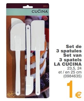Promotions Set de 3 spatules set van 3 spatels la cucina - Cucina - Valide de 13/02/2018 à 26/02/2018 chez Cora