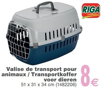 Promotions Valise de transport pour animaux - transportkoffer voor dieren - Riga - Valide de 13/02/2018 à 26/02/2018 chez Cora