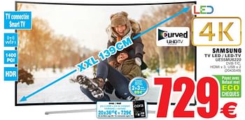 Promotions Samsung tv led - led-tv ue55mu6220 - Samsung - Valide de 13/02/2018 à 26/02/2018 chez Cora