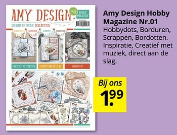 Promoties Amy design hobby magazine nr.01 - Huismerk - Boekenvoordeel - Geldig van 11/02/2018 tot 17/02/2018 bij BoekenVoordeel