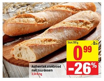 Promotions Authentiek stokbrood met zuurdesem - Produit maison - Match - Valide de 14/02/2018 à 20/02/2018 chez Match