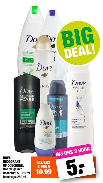 Promoties Dove deodorant of douchegel - Dove - Geldig van 12/02/2018 tot 25/02/2018 bij Big Bazar