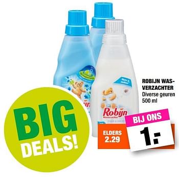 Promoties Robijn wasverzachter - Robijn - Geldig van 12/02/2018 tot 25/02/2018 bij Big Bazar