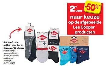 Promoties Set van 3 paar sokken voor heren, dames of kinderen lee cooper - Lee Cooper - Geldig van 14/02/2018 tot 26/02/2018 bij Carrefour