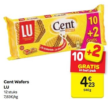 Promoties Cent wafers lu - Lu - Geldig van 14/02/2018 tot 26/02/2018 bij Carrefour